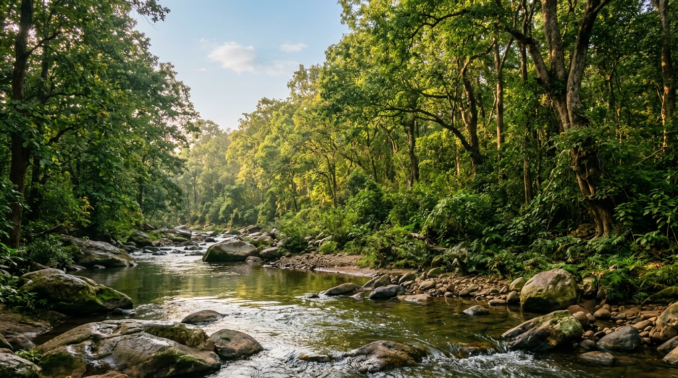Dense green forests and tranquil rivers of Bastar Chhattisgarh